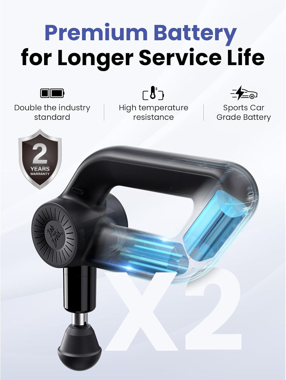 Best Muscle Massager – BOB AND BRAD D6 Pro Plus Massage Gun with Heat, Deep Tissue Percussion Review